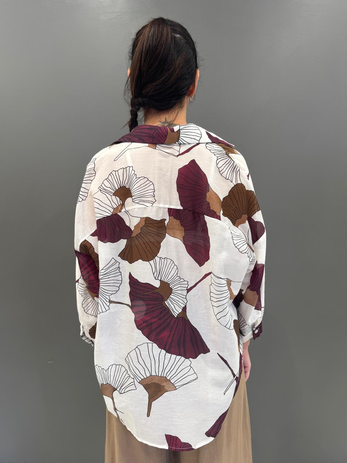 Camicia stampatai in mussola CC361-25 BU REALI 