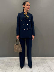 tailleur sartoriale con bottoni oro 20434 BL CRISTINA GAVIOLI 