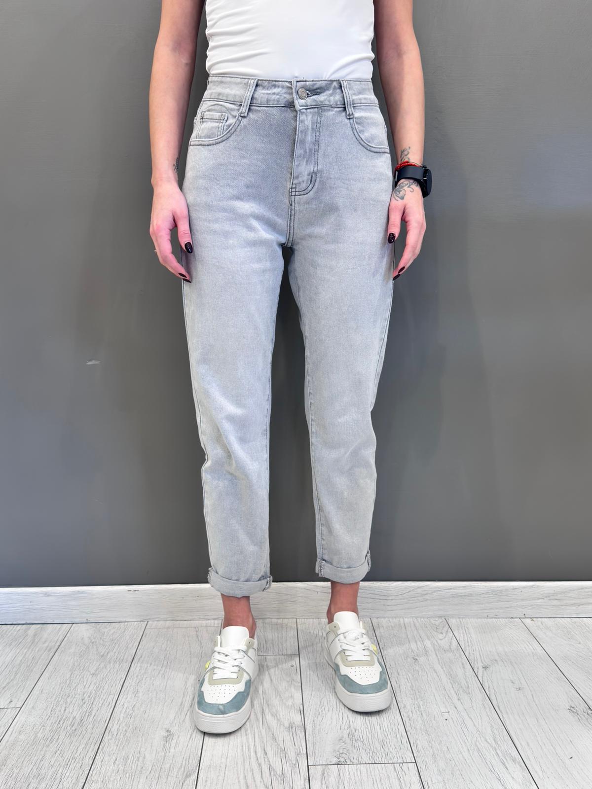 Panalone denim carrot con fusciacca CX7303 SIL CRISTINA GAVIOLI 