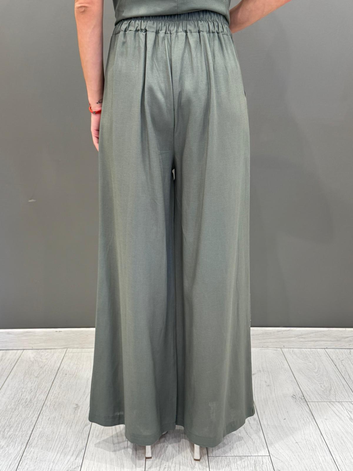 Pantaloni palazzo misto lino L2337 VE REBECCA 