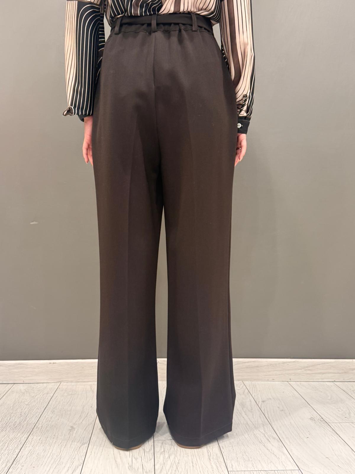 Pantalone vita alta wide con cintura P0395 MO REBECCA 