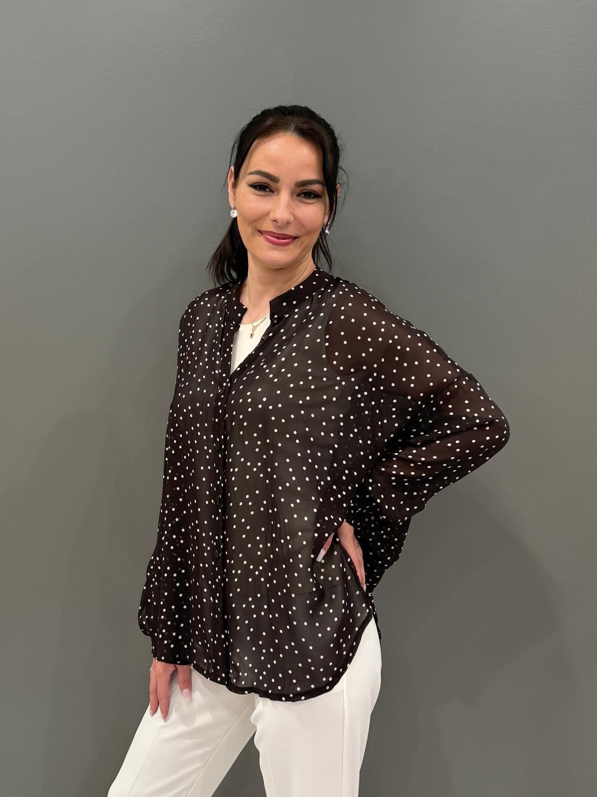 Camicia over con pois CC21-306 001 CRISTINA GAVIOLI 