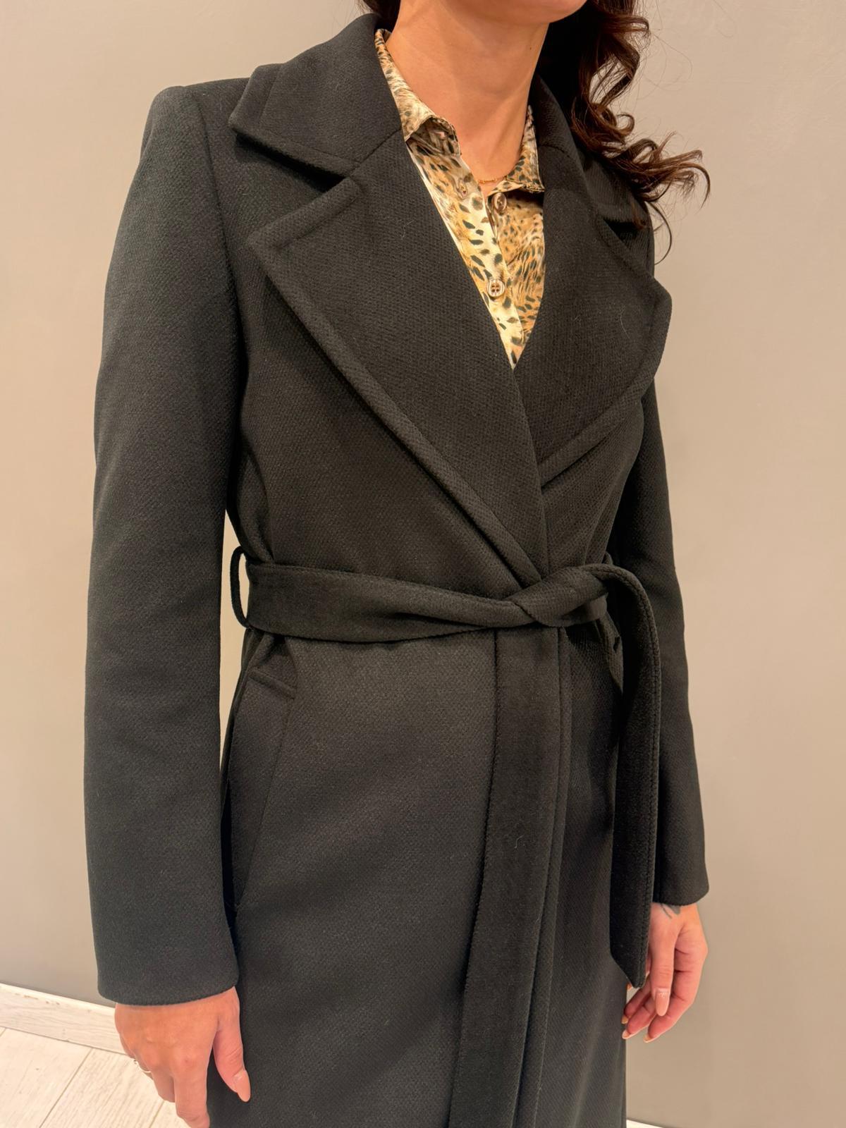 Cappotto lungo con cintura 20456 NE CRISTINA GAVIOLI 