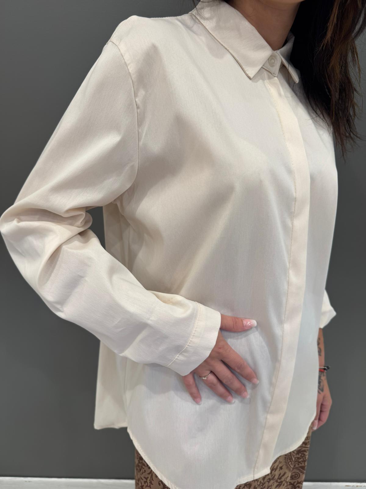 Camicia cotone manica lunga 50320PN BU REBECCA 
