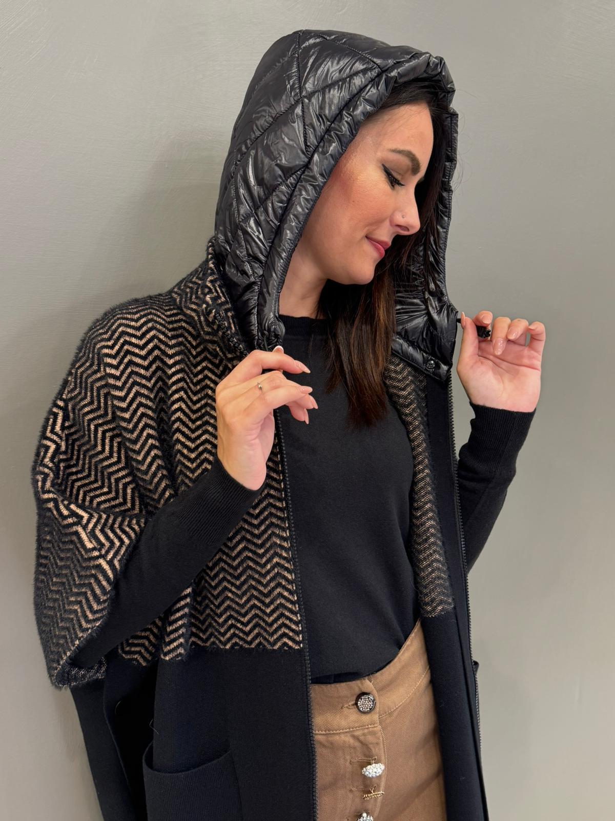 Mantella frange maglia e tessuto LODOLITE 116 REALI 