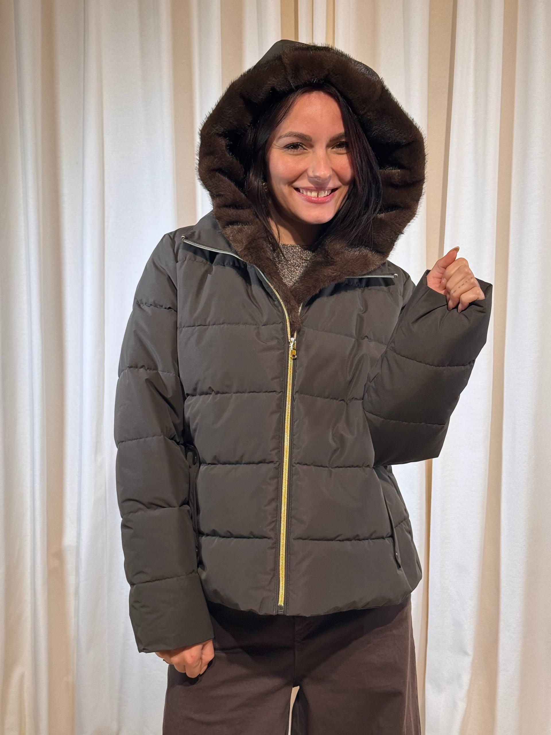 Piumino corto con interno pelliccia eco RETORE 003 EMME MARELLA 