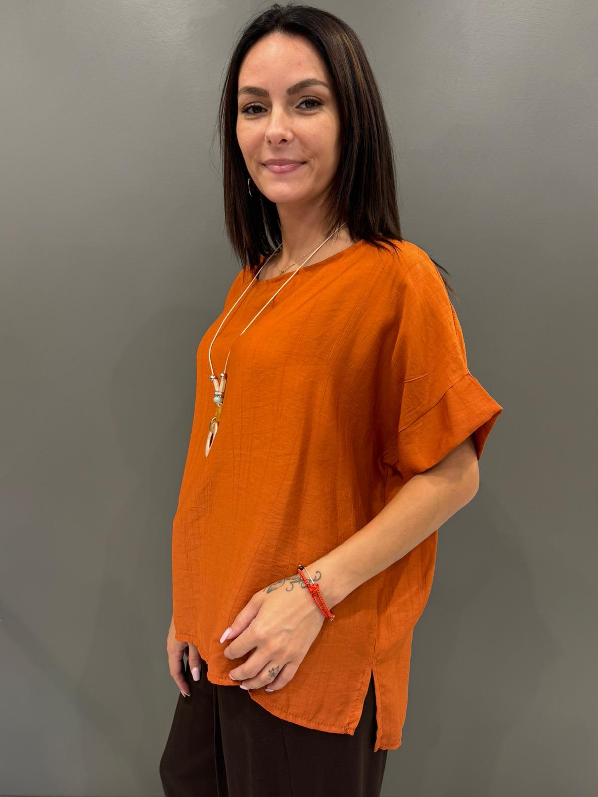 Blusa over in tessuto fluido 6553 OR REBECCA 