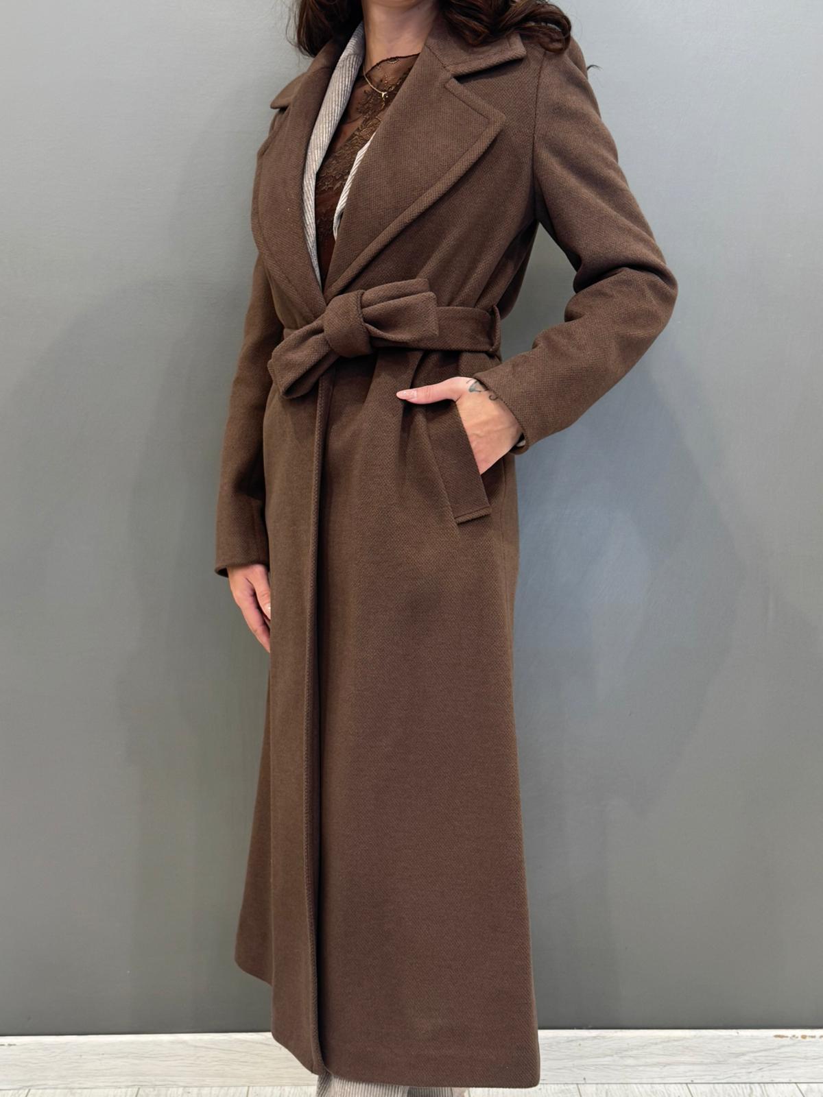 Cappotto lungo con cintura 20456 MO CRISTINA GAVIOLI 