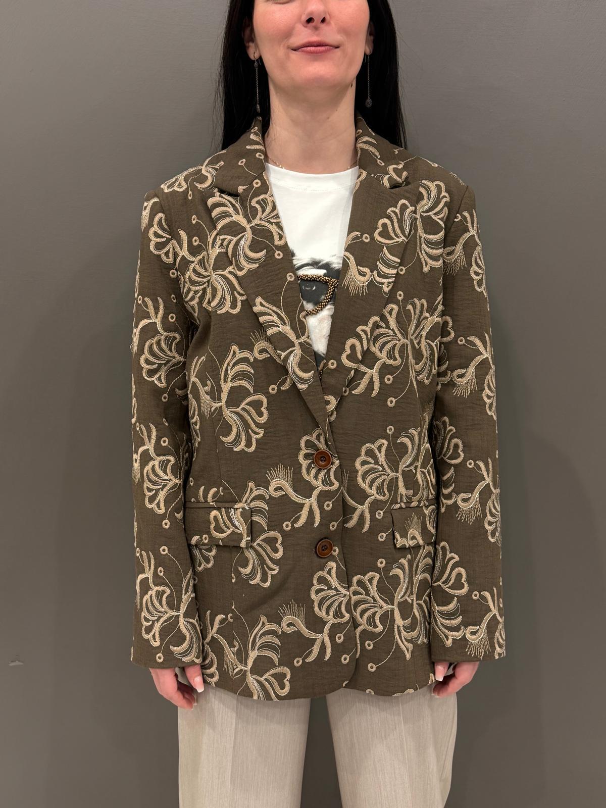 Giacca ricamata monopetto 23698 KA REALI 