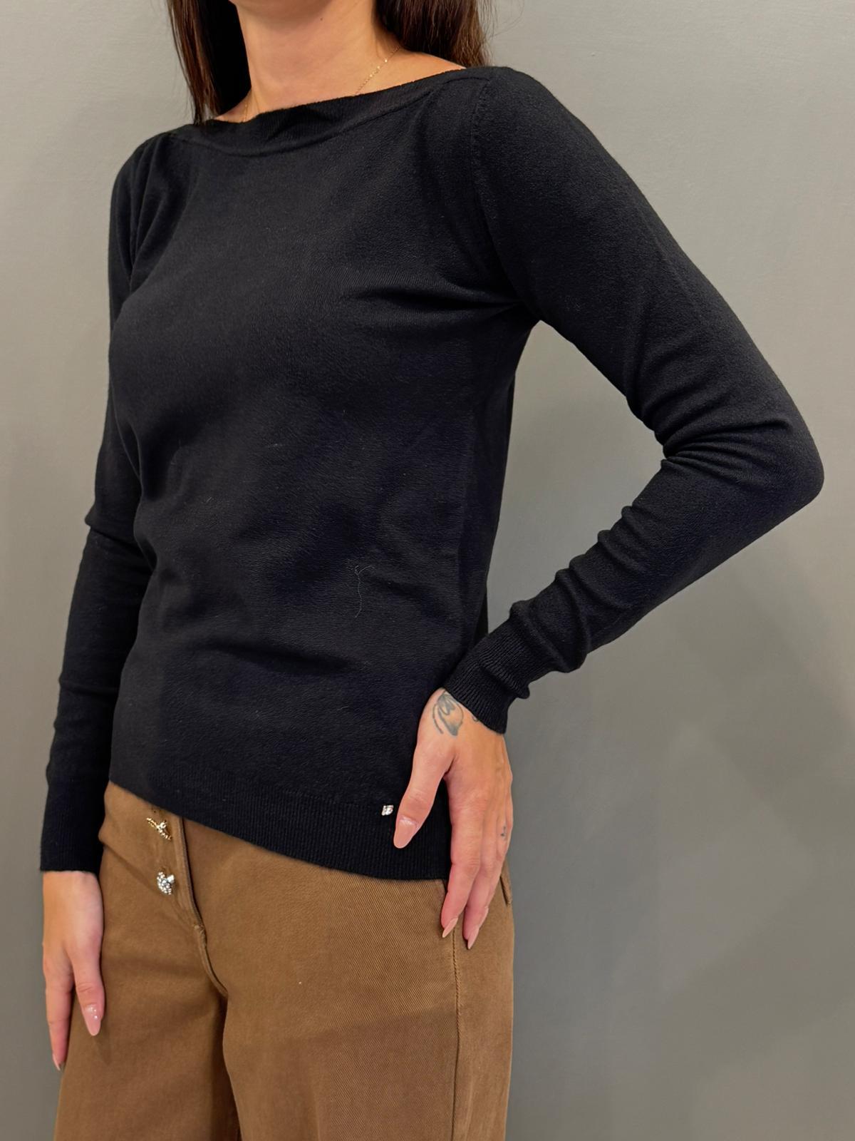 Maglia scollo a barca in viscosa e lana 20002 NE CRISTINA GAVIOLI 