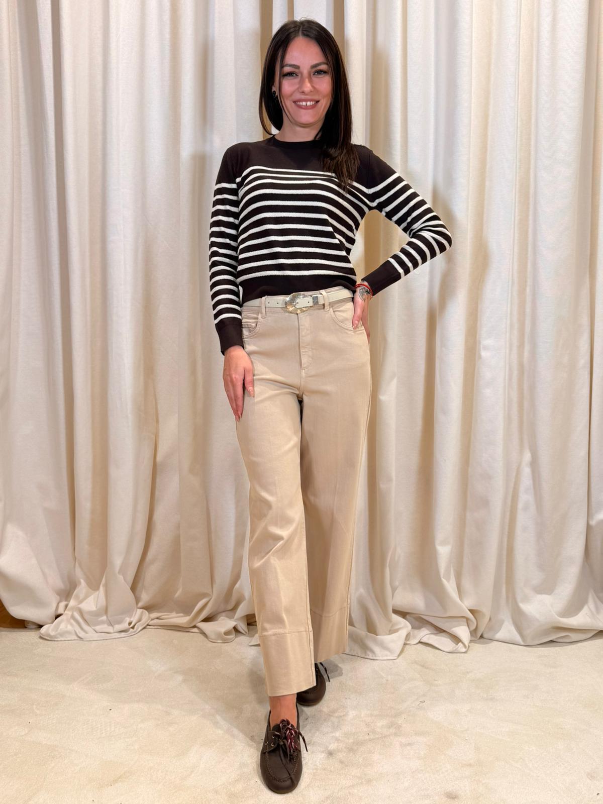 Maglia rigata viscosa lavorazione bouclè CANNA 001 MARELLA SPORT 