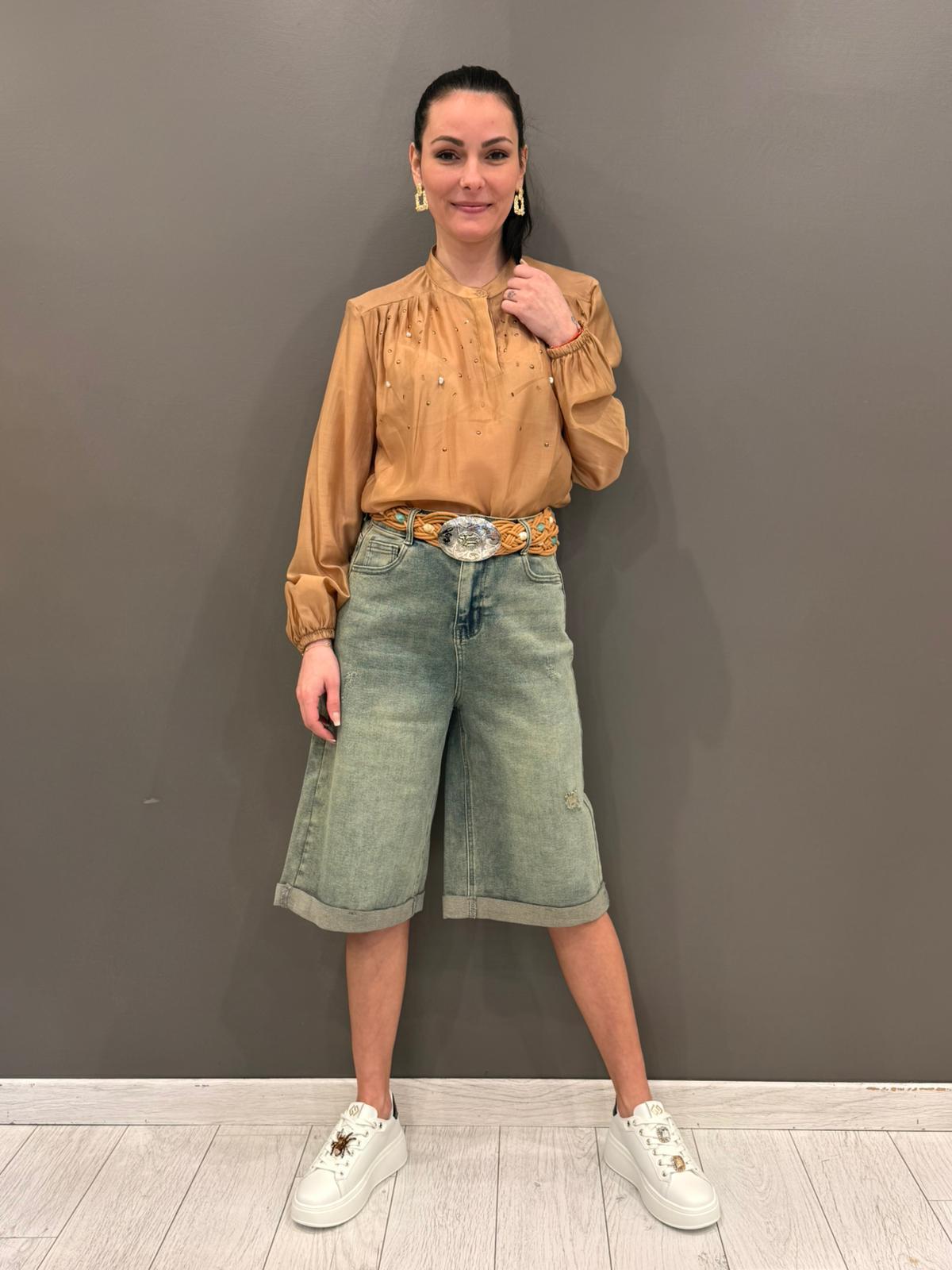 Bermuda denim tinto the MP1219 TE CRISTINA GAVIOLI 