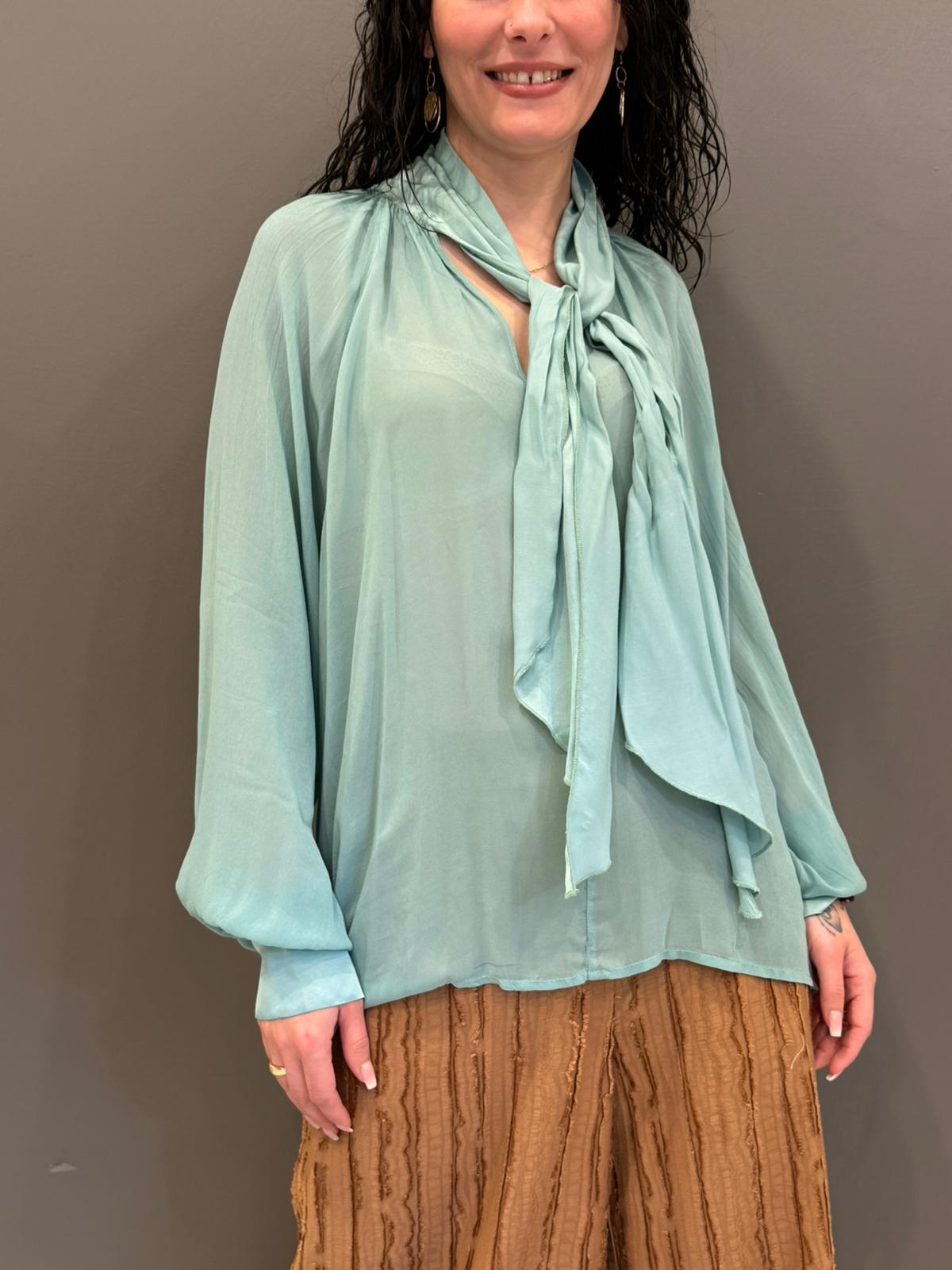 Casacca con fiocco E661B ACQ CRISTINA GAVIOLI 