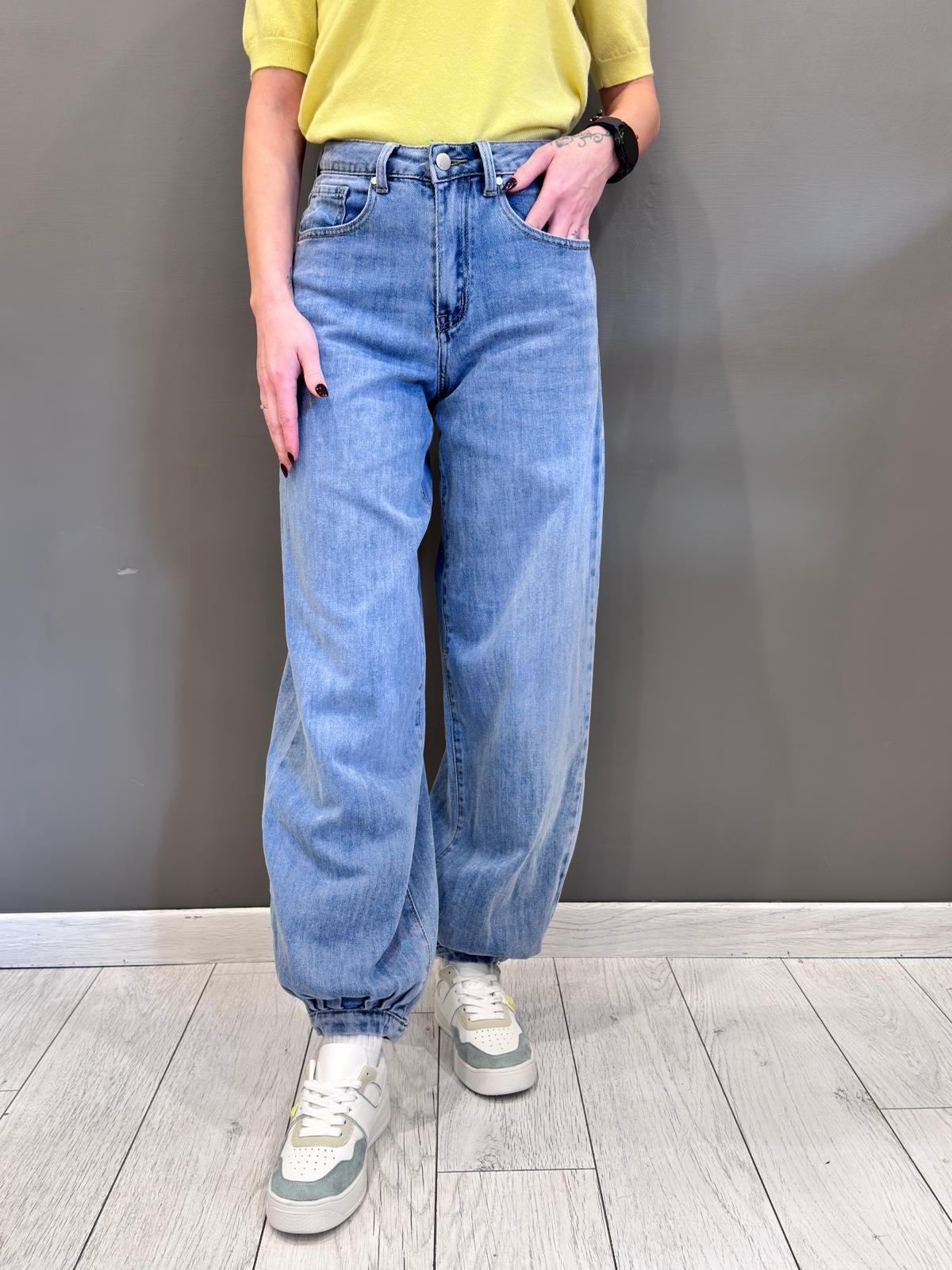 Pantalone denim ripreso al fondo HY5200 MED CRISTINA GAVIOLI 