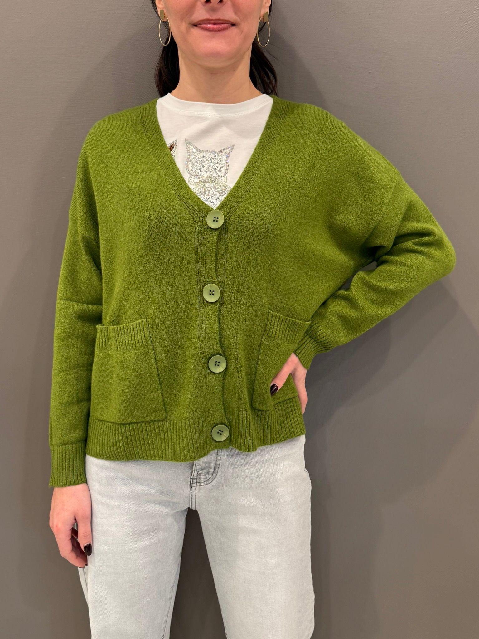 Cardigan con tasche JN0568 1048 REBECCA 