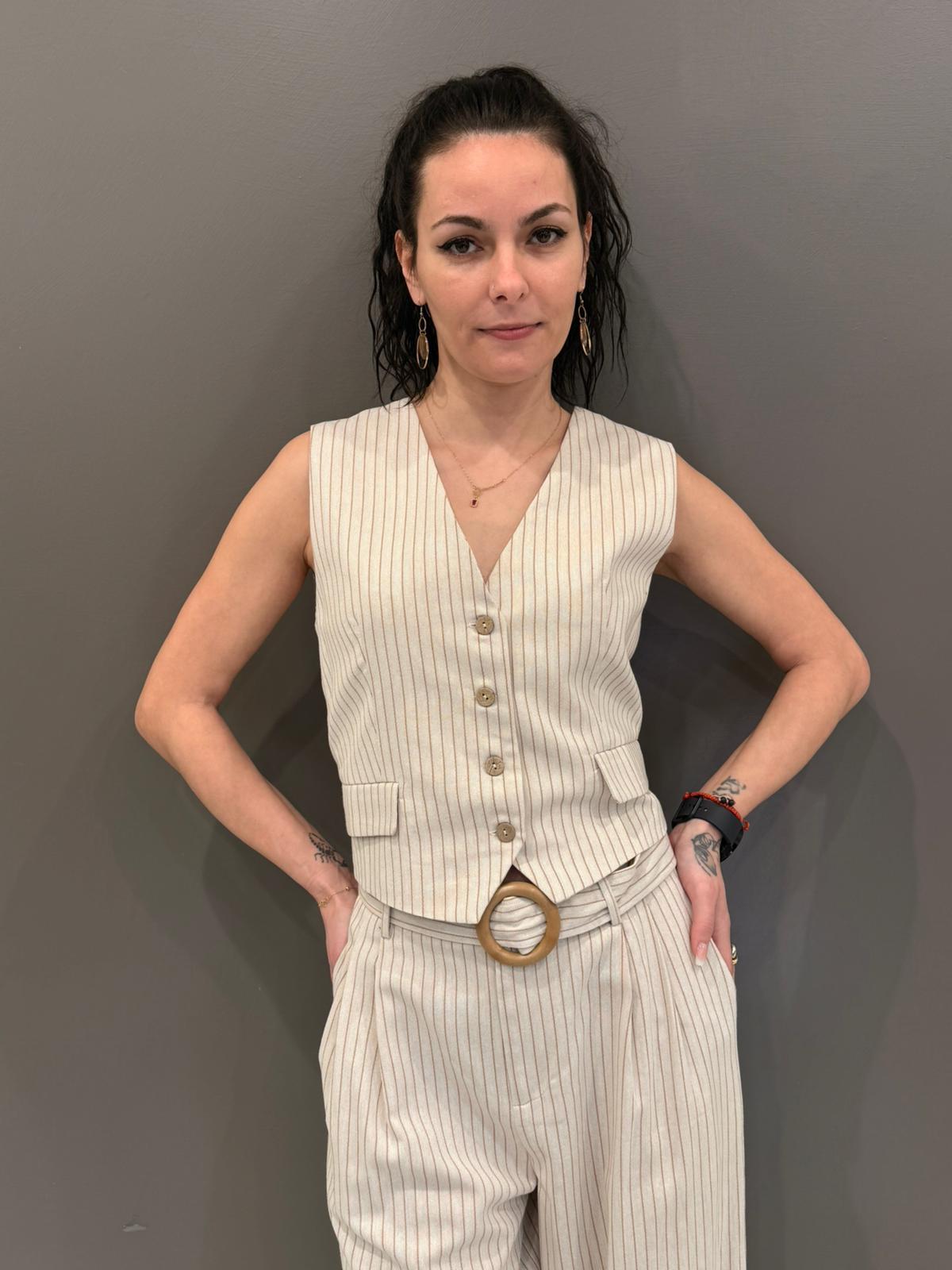 Gilet gessato 23610 SANO REALI 