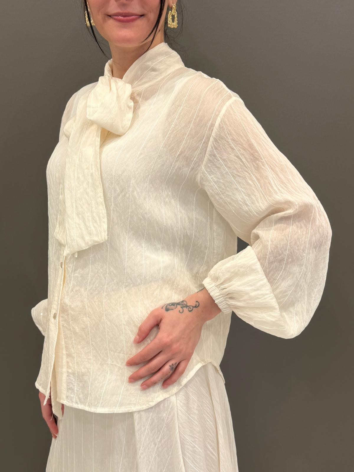Camicia paillettes C10198 BU CRISTINA GAVIOLI 