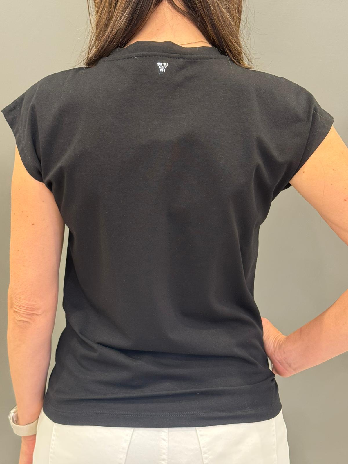 t-shirt smanicata catena oro 30107 NE CRISTINA GAVIOLI 