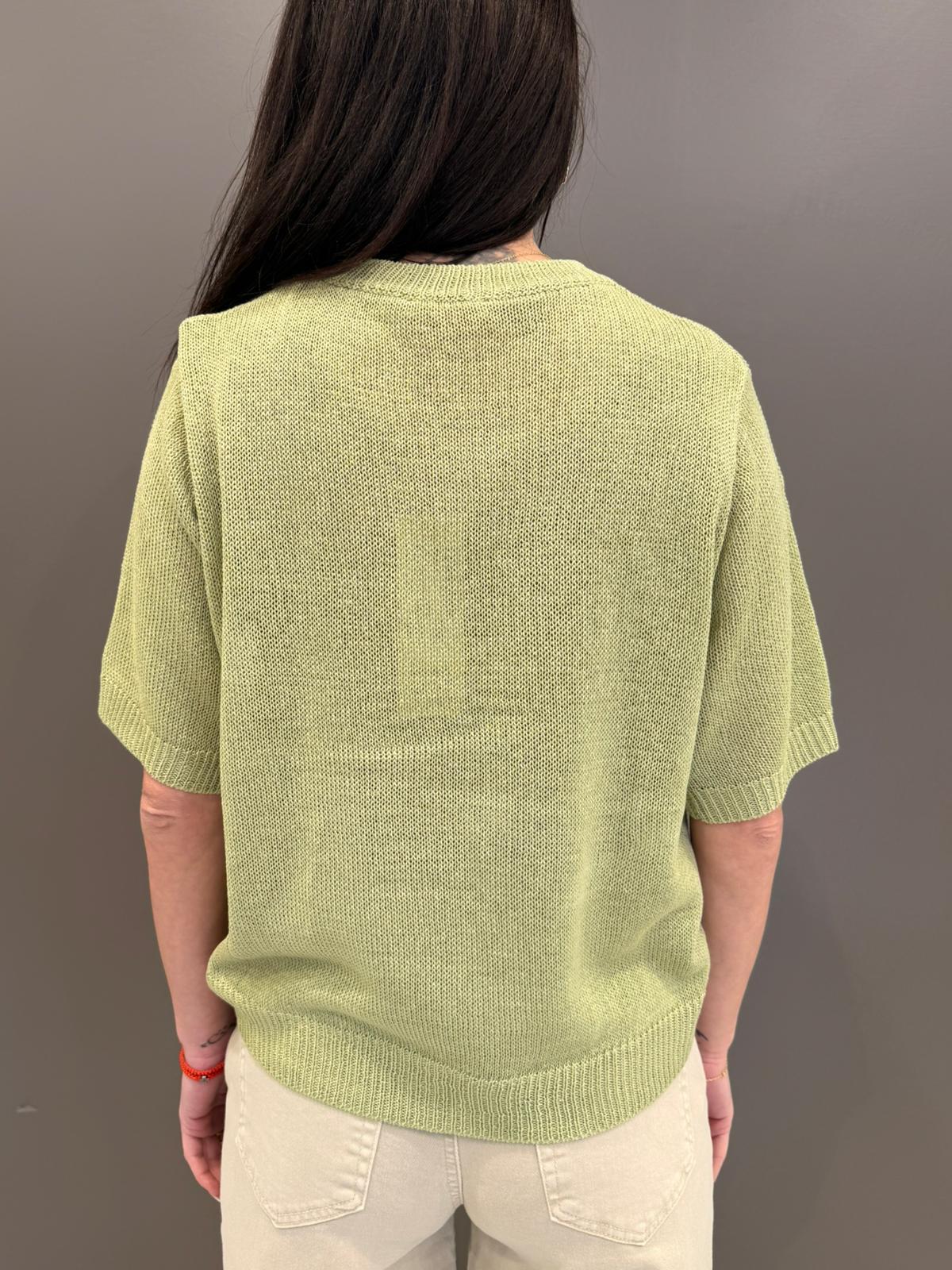 Maglia girocollo con stampa paradise VS087 VE REBECCA 