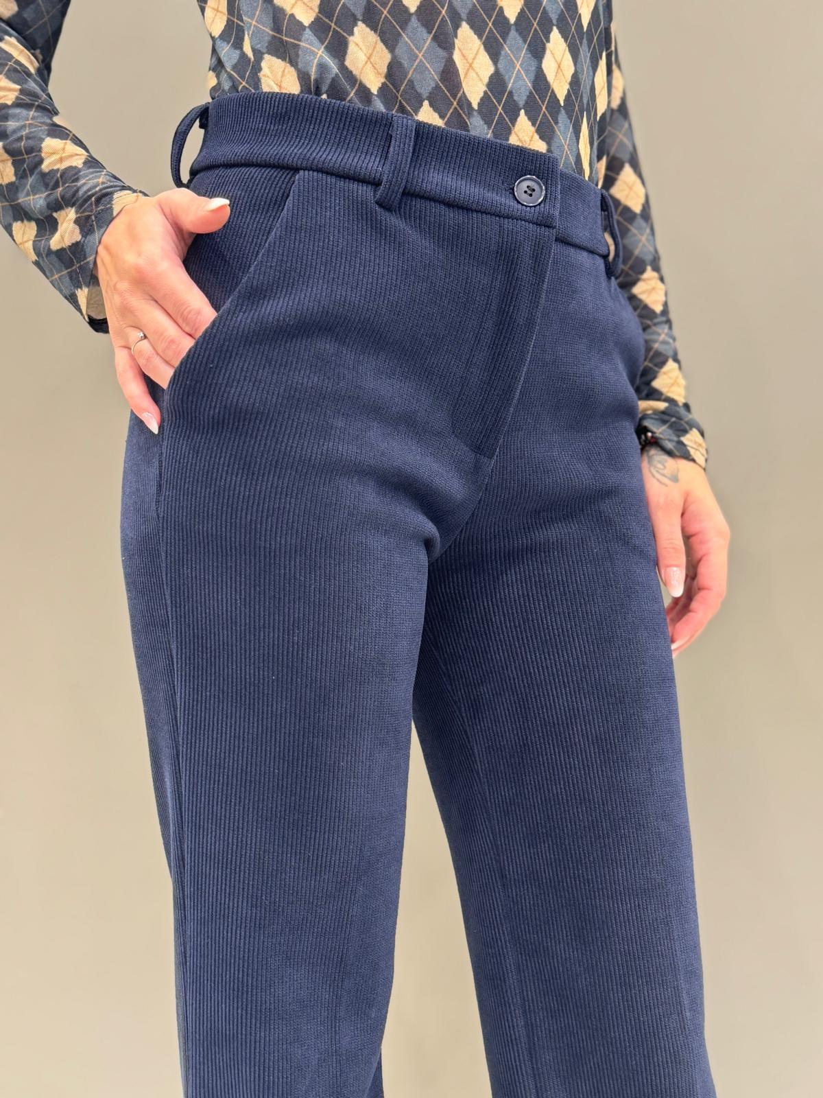 Pantaloni Flare in velluto CP22-59V BL REALI 