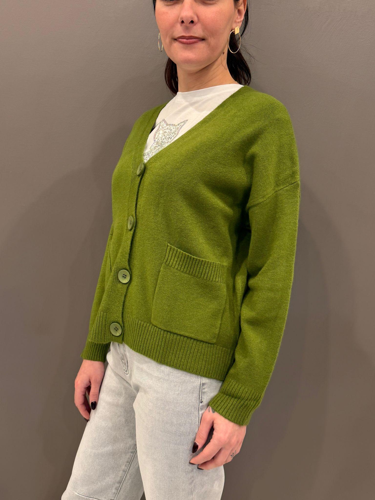 Cardigan con tasche JN0568 1048 REBECCA 