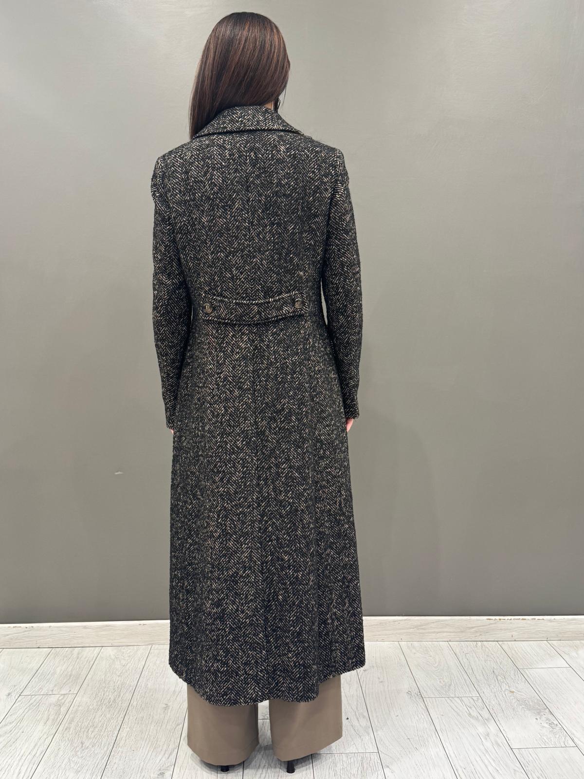 Cappotto lungo spigato 20475 U CRISTINA GAVIOLI 