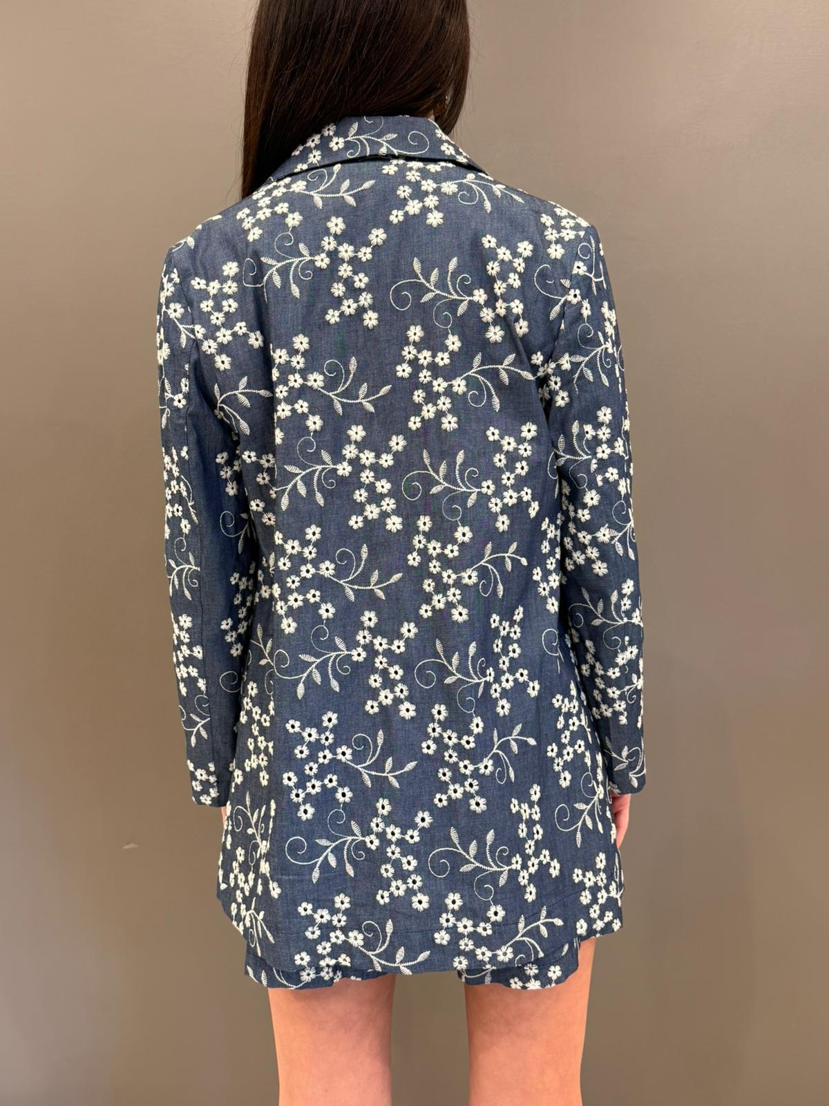 Giacca tela denim con ricami OMGC392 DE CRISTINA GAVIOLI 