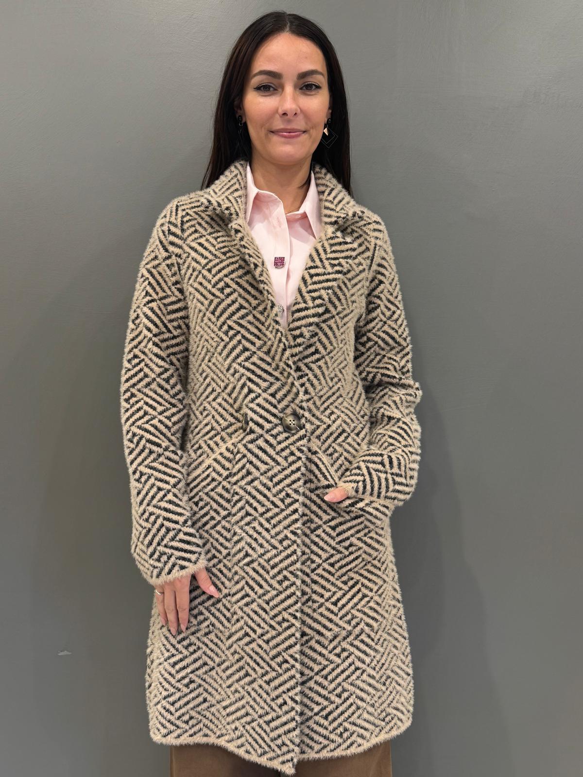 cappotto cardigan effetto peluche MADINA SA REALI 