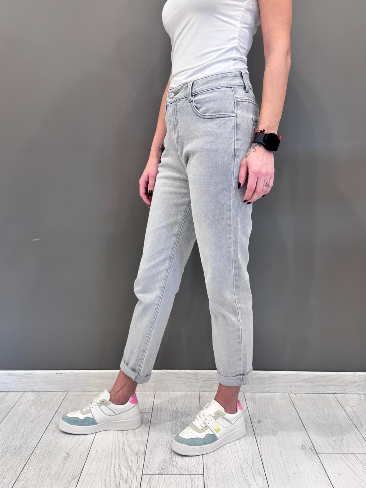 Panalone denim carrot con fusciacca CX7303 SIL CRISTINA GAVIOLI 