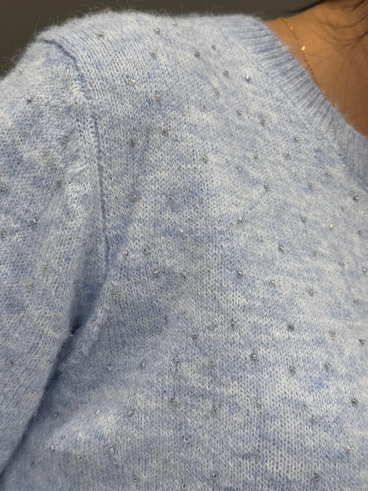 maglia manica corta e strass JN1192 CE REBECCA 