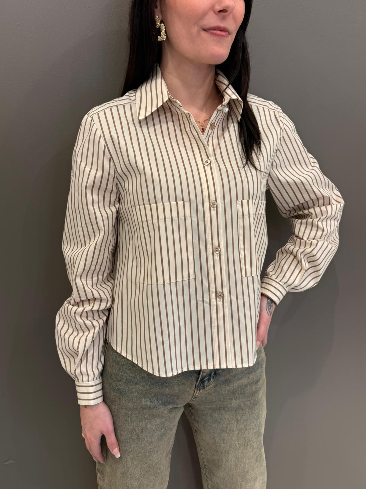 Camicia corta bastoncino OMCM331 BU CRISTINA GAVIOLI 