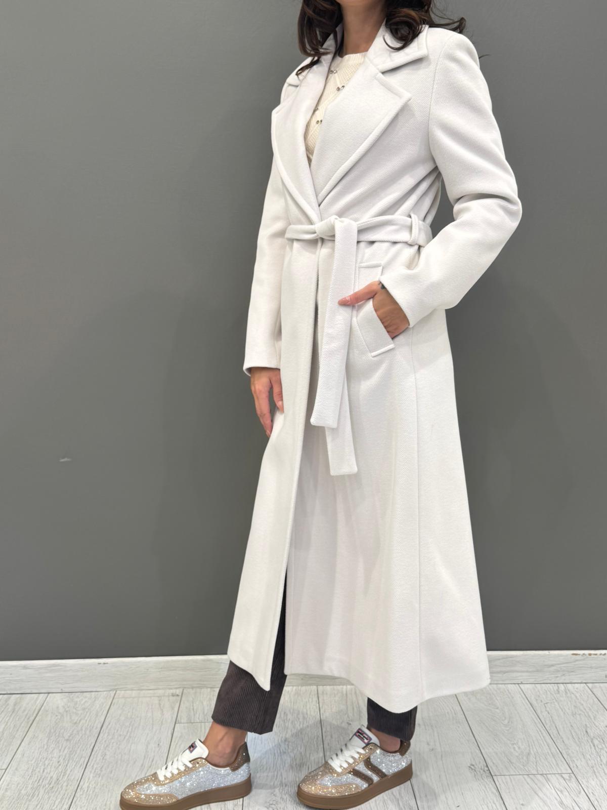 Cappotto lungo con cintura 20456 CR CRISTINA GAVIOLI 
