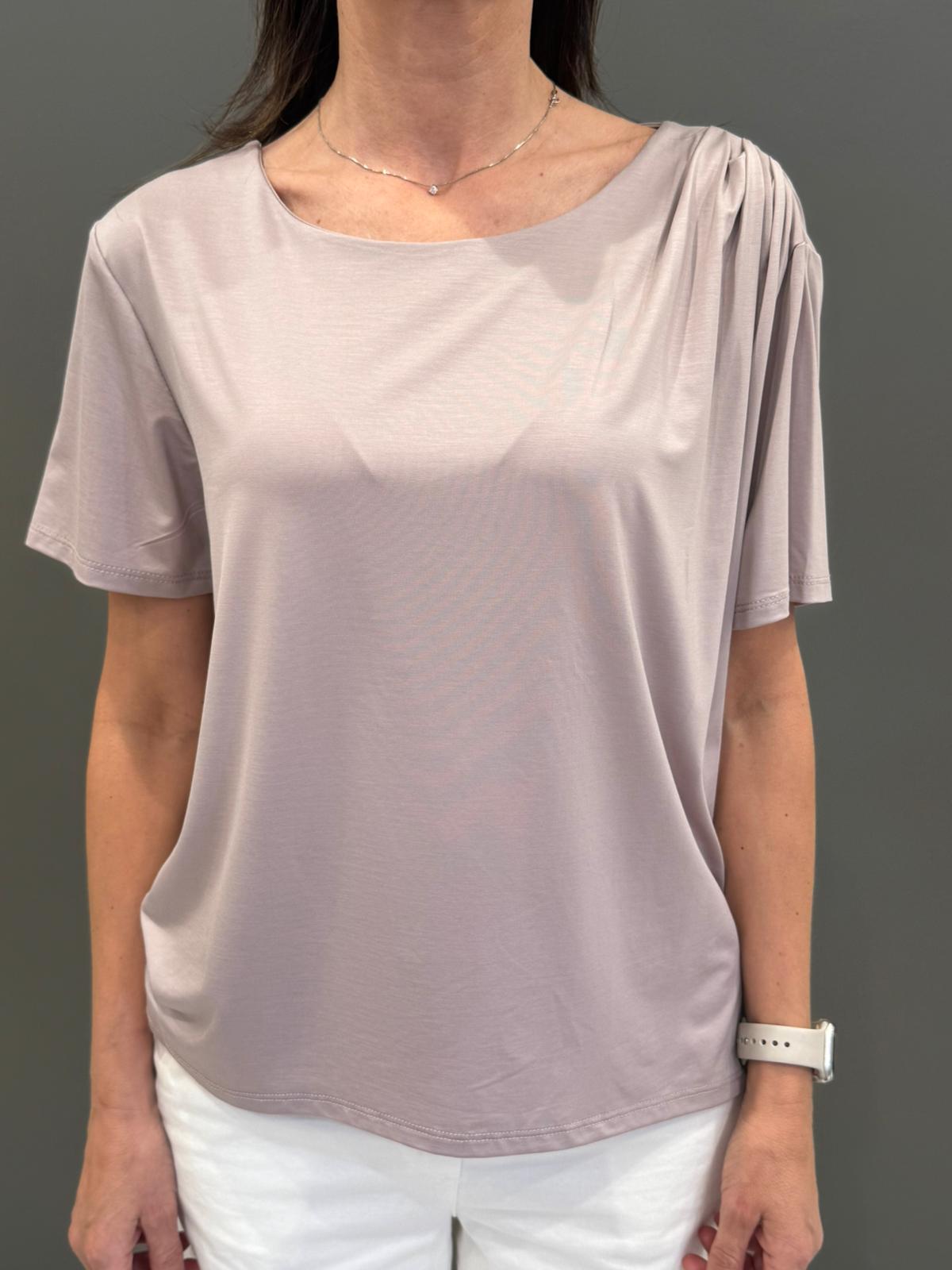 Casacca con drappeggio tessuto lyocel