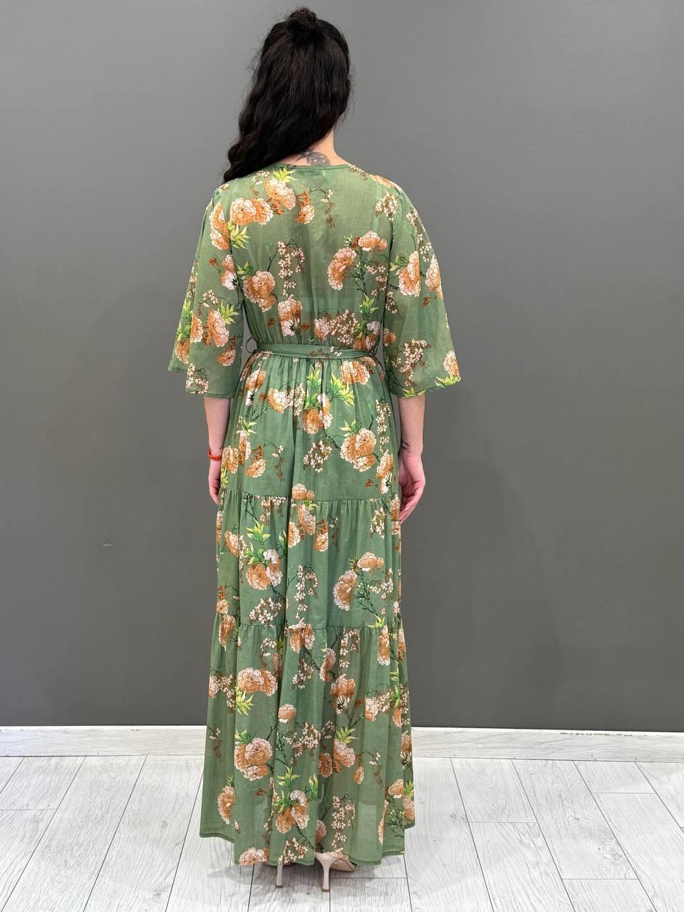 Abito lungo fantasia incrociato 25571 MI WU'SIDE 