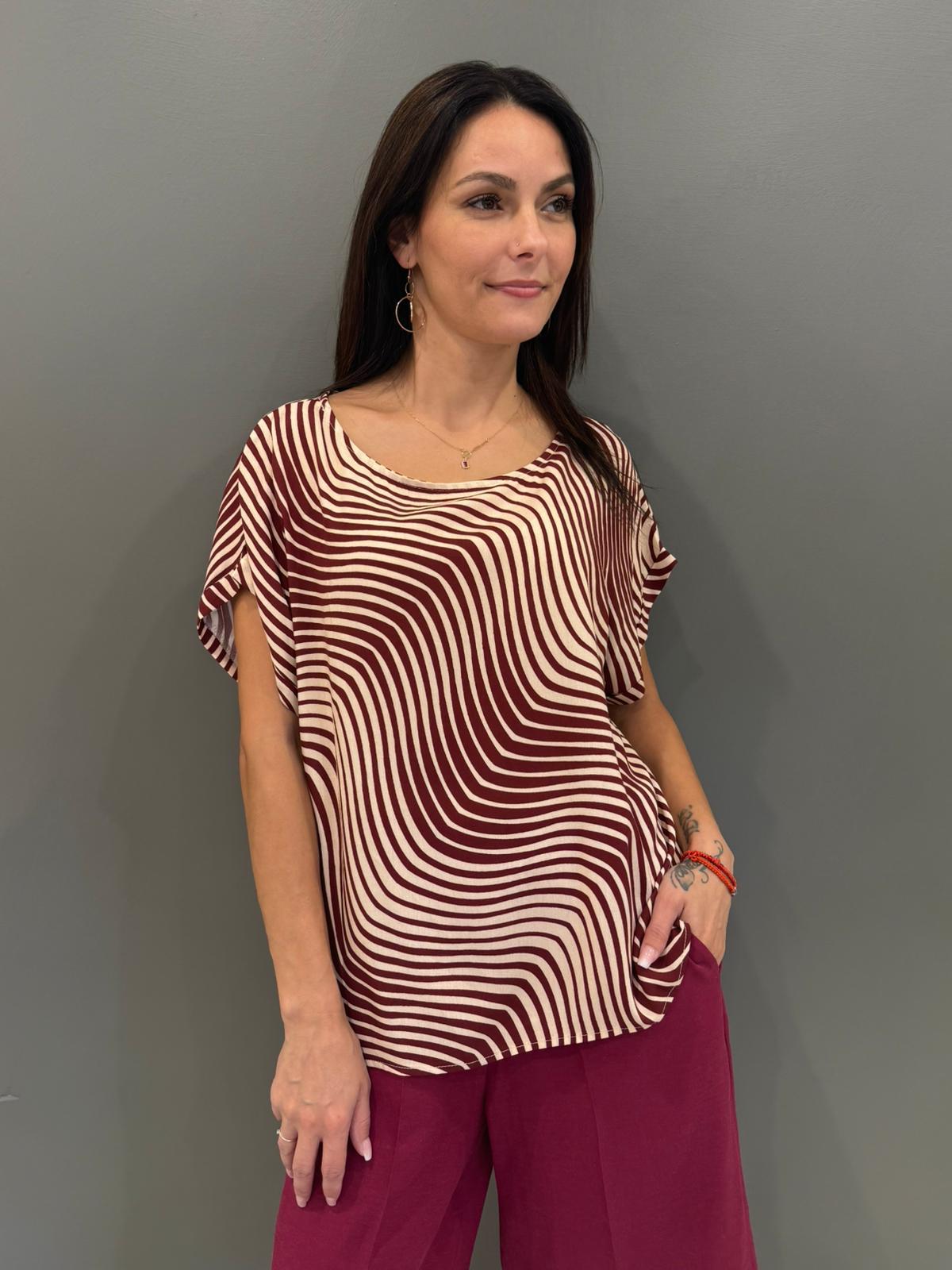 Blusa in viscosa stampa optical CC569-25 VI REALI 