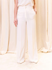 Pantalone in envers satin con piega stirata