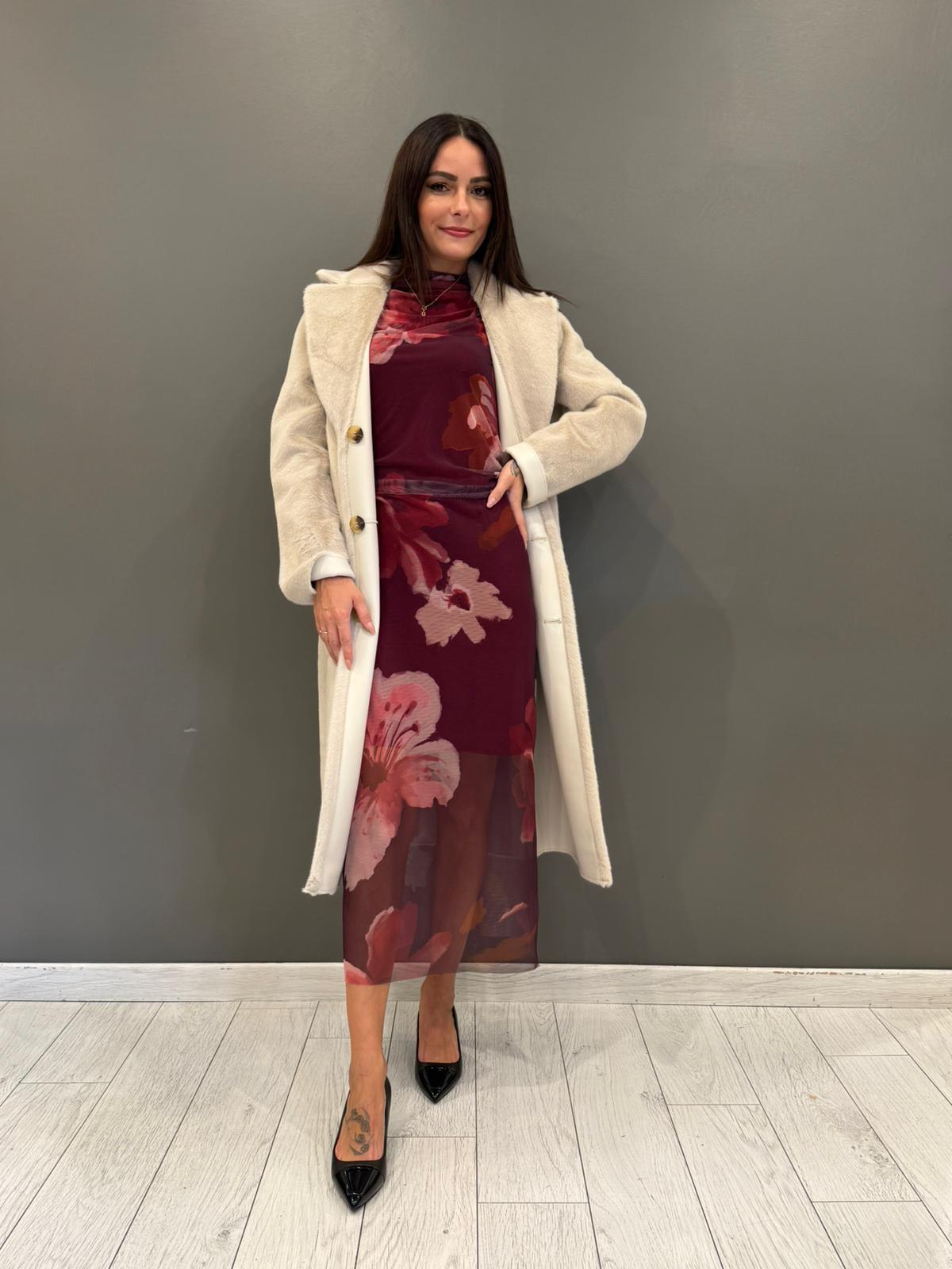 Cappotto lungo reversibile panna TATIANA BE REALI 