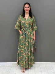 Abito lungo fantasia incrociato 25571 MI WU'SIDE 