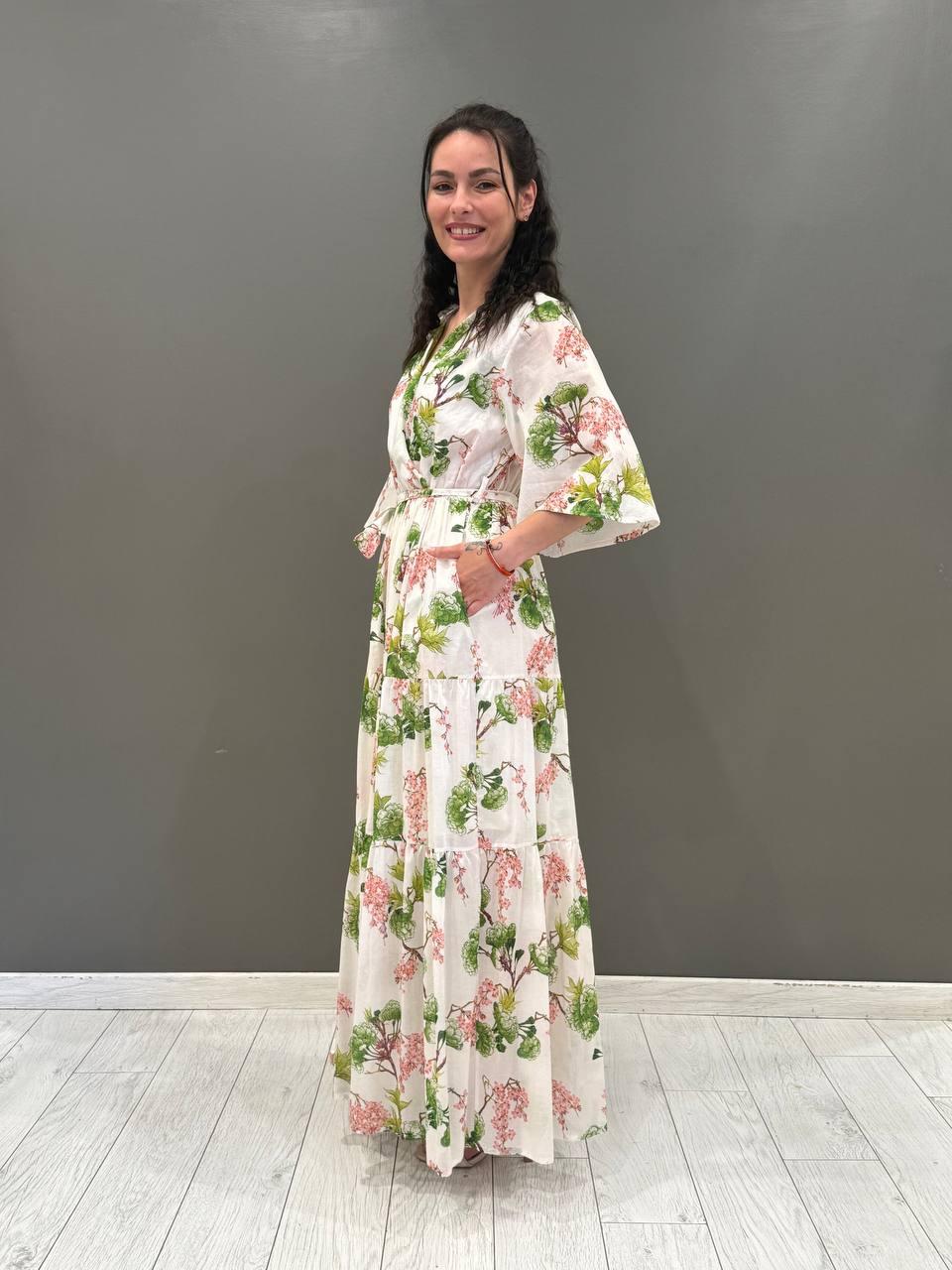 Abito lungo fantasia incrociato 25571 AV WU'SIDE 