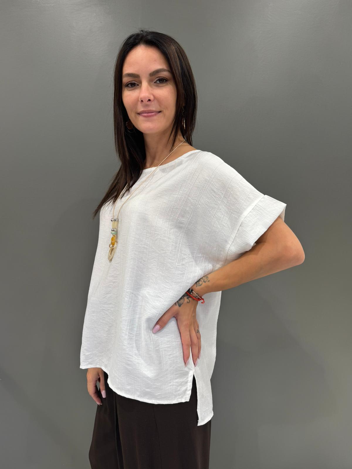 Blusa over in tessuto fluido 6553 PA REBECCA 