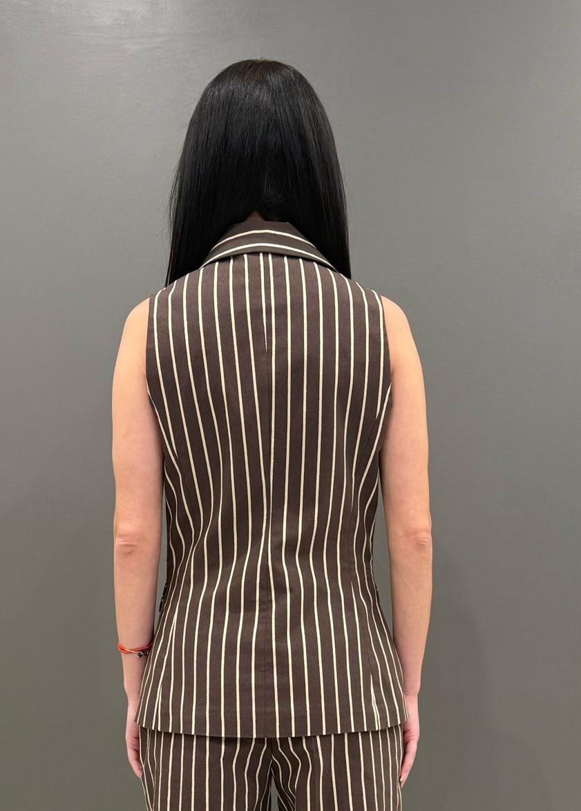 giacca smanicata riga lurex D6078 MO CRISTINA GAVIOLI 