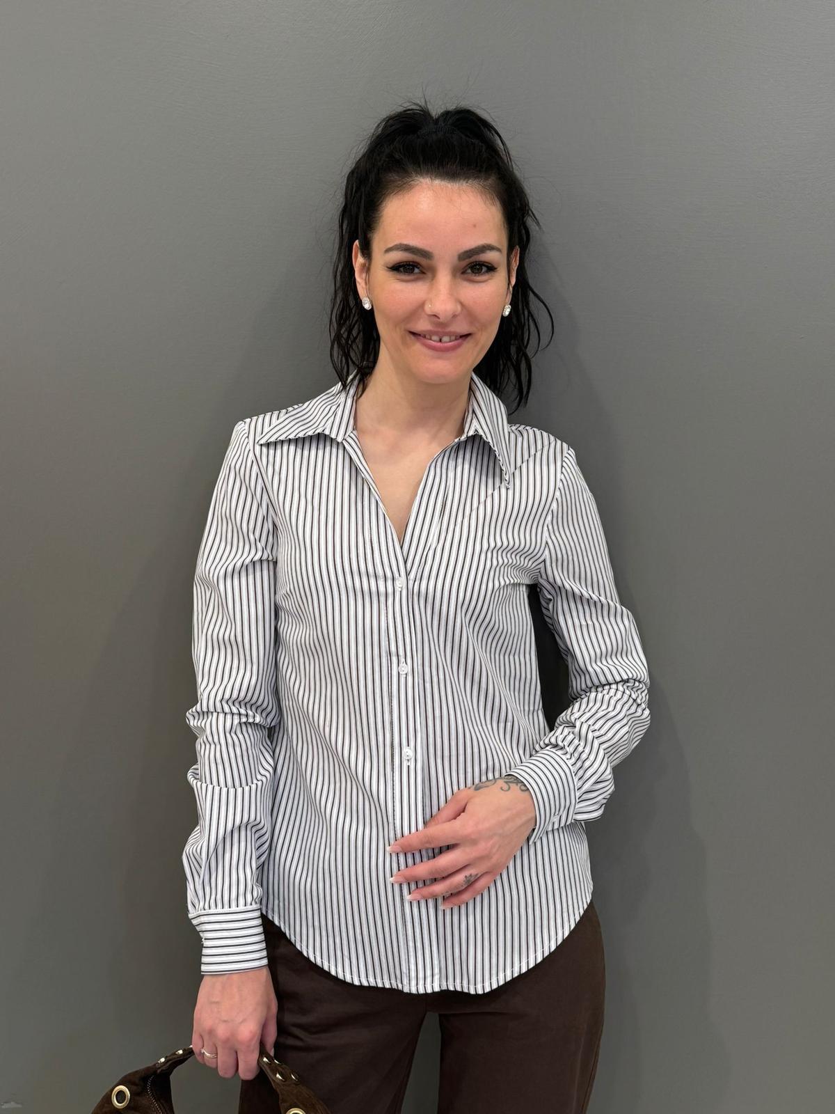 camicia riga manica lunga 624 BI CRISTINA GAVIOLI 