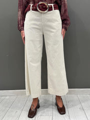 pantaloni ampio velluto stretch 20414 BU CRISTINA GAVIOLI 