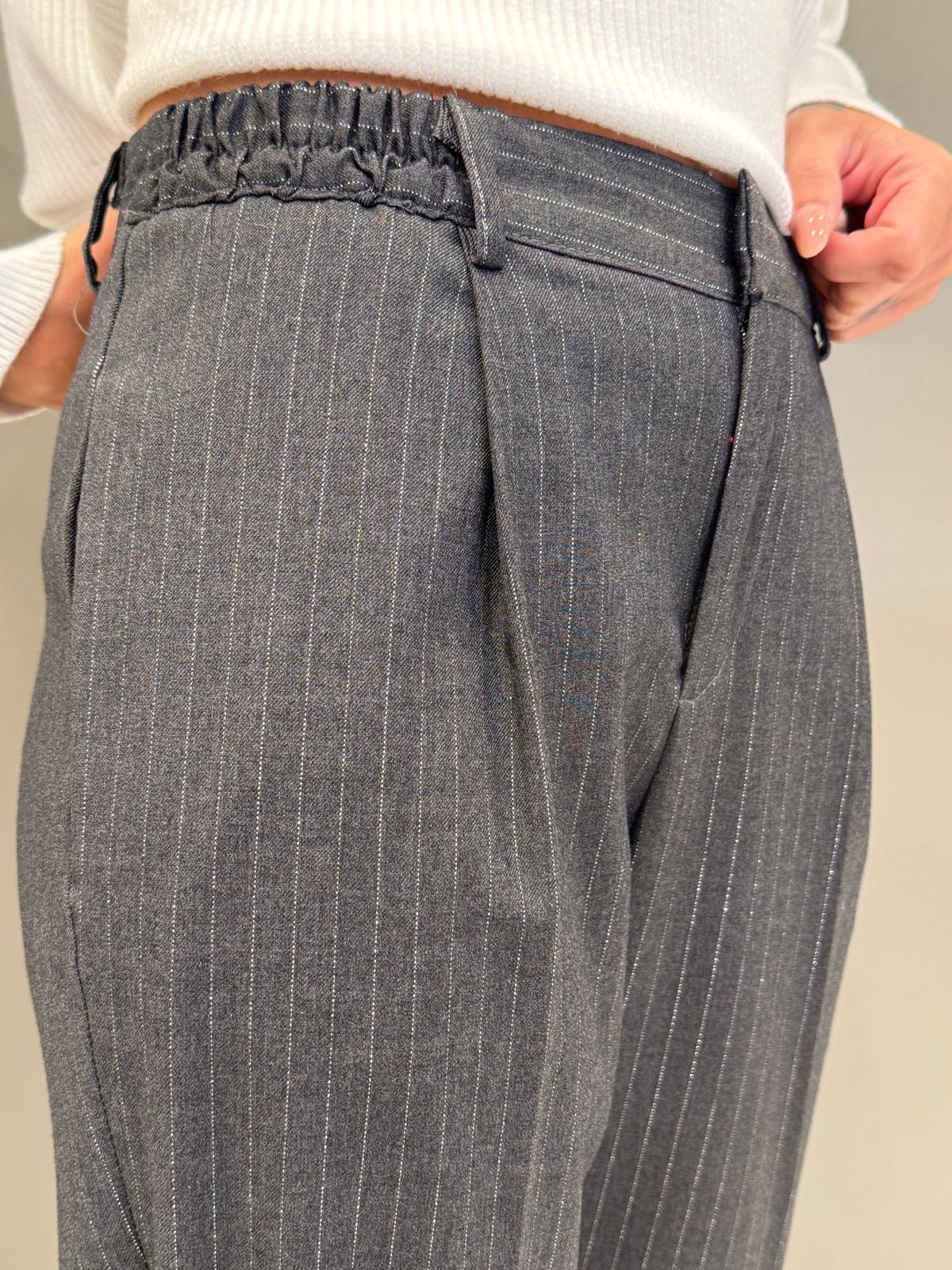 Pantalone gessato grigio 20508 U CRISTINA GAVIOLI 