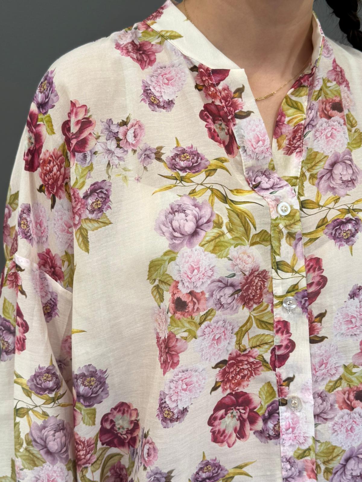 Camicia stampata in mussola CC361-25 BV REALI 