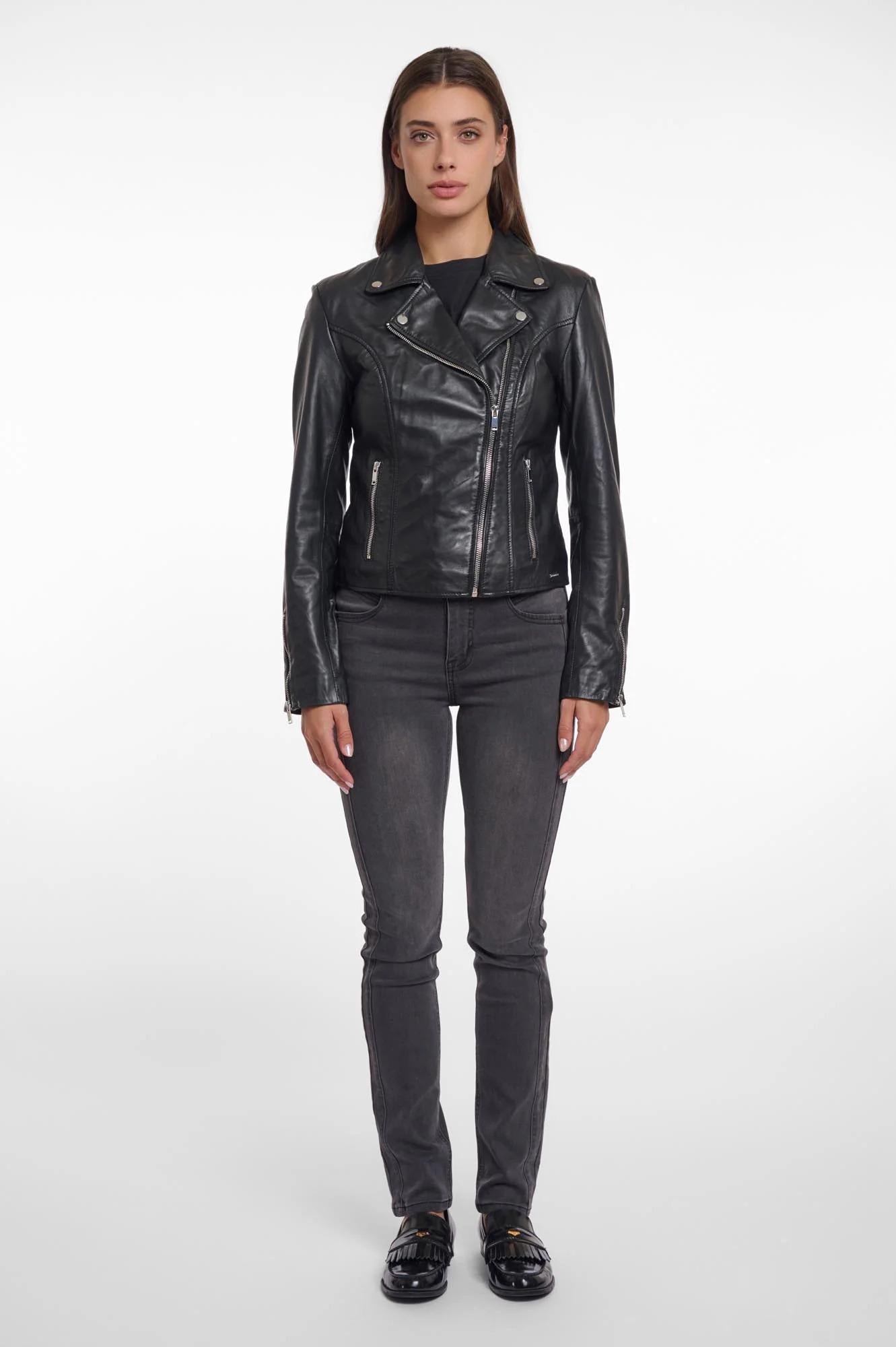 Giacca motociclista pelle EMILY BL RINO & PELLE 