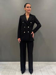 Tailleur doppiopetto bottoni oro 20434 NE CRISTINA GAVIOLI 