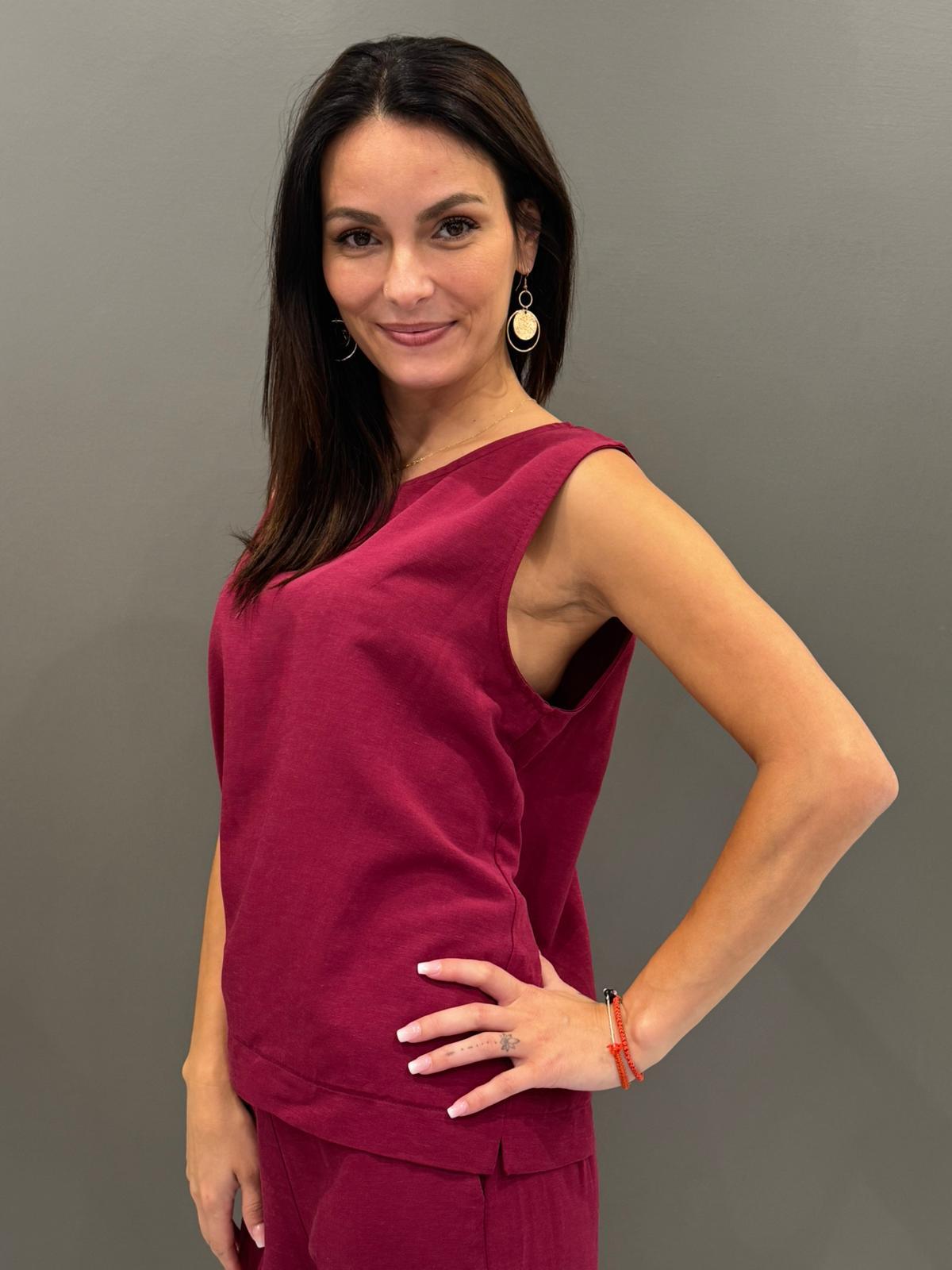 Top scollo viscosa lino CC24-380 VI REALI 