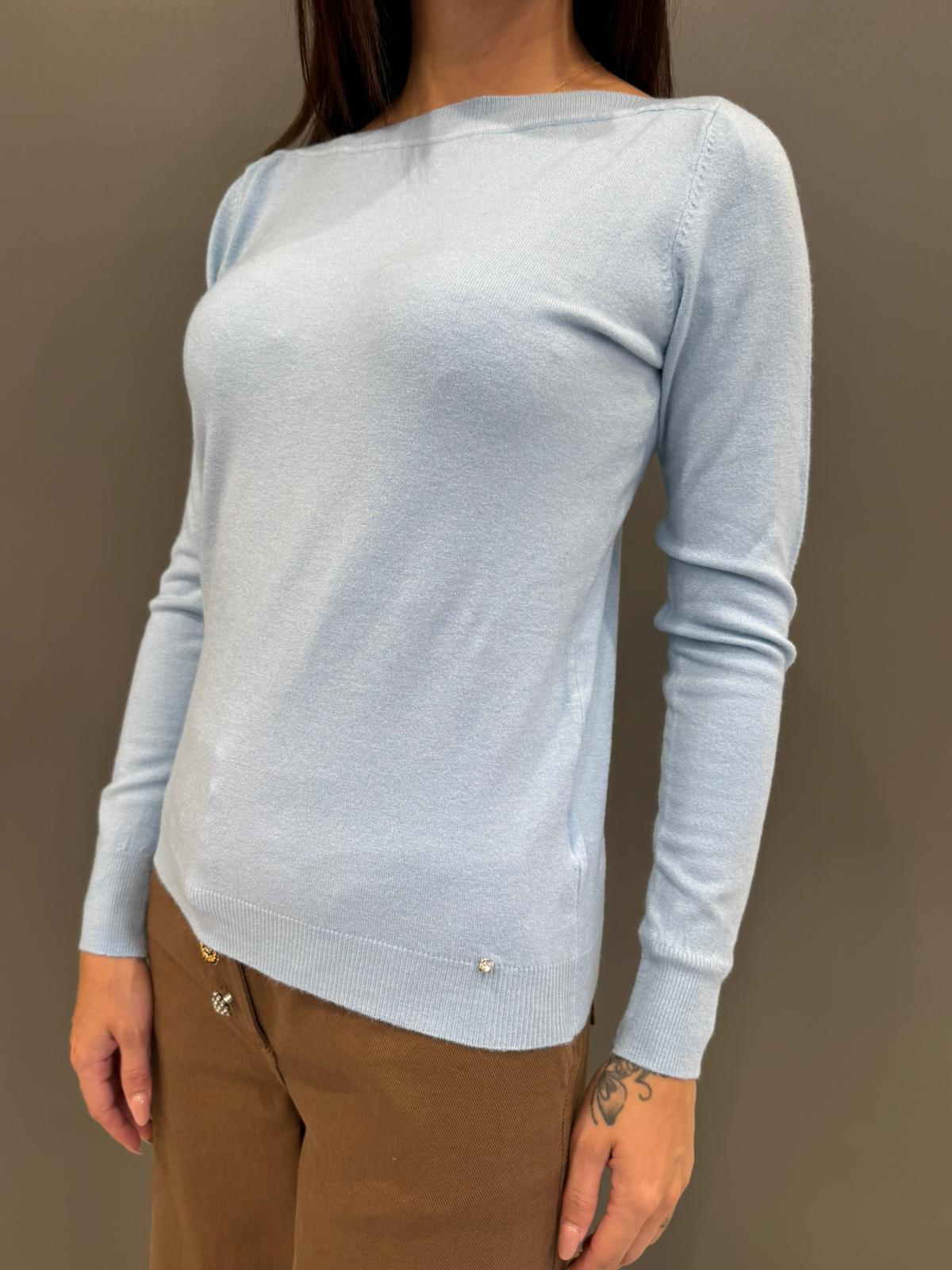 Maglia scollo a barca in viscosa e lana 20002 CE CRISTINA GAVIOLI 