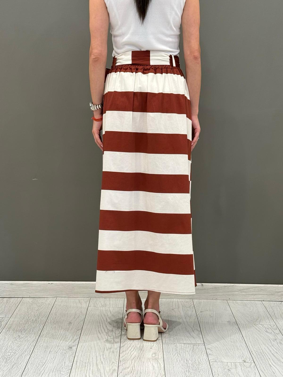 Gonna a righe con cintura CH259-25 004 CRISTINA GAVIOLI 